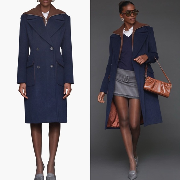 Avec Les Filles Jackets & Blazers - Avec Les Filles double breasted coat with cardigan dickie